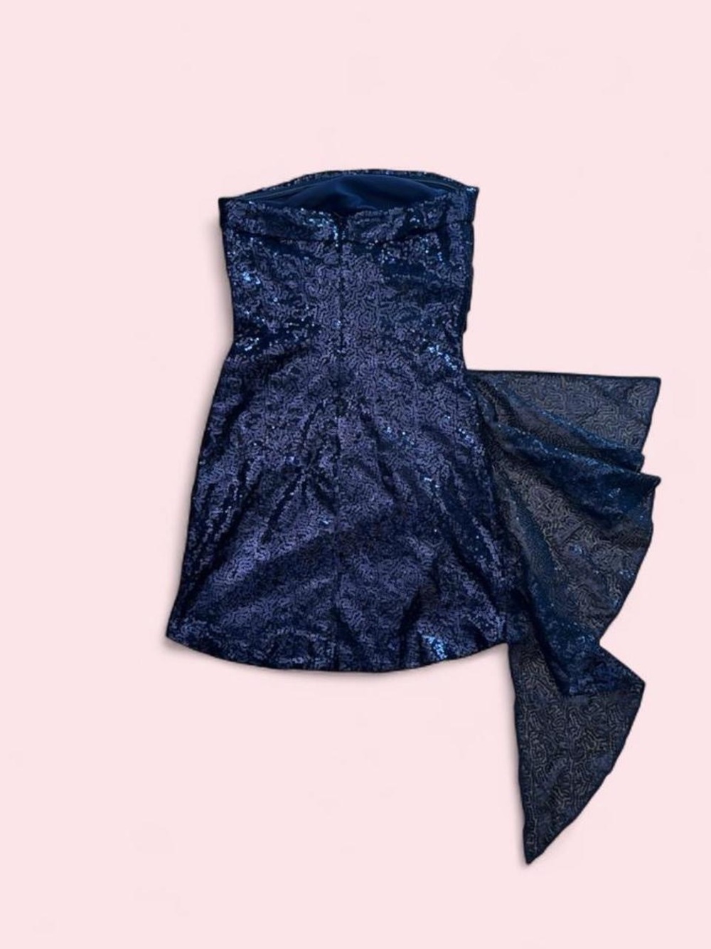 Lucy in the Sky Navy Sequin Strapless Mini Dress - Picture 5 of 7